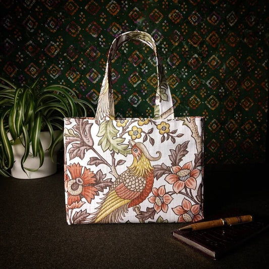 Mini Tote Bag - Pheasants on Natural