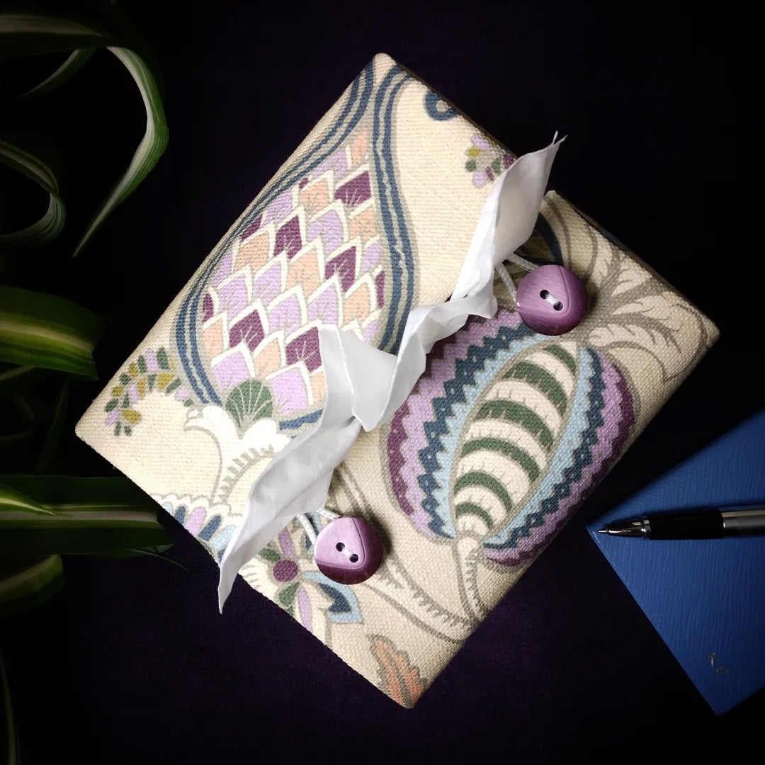 Cube Fabric Tissue Box Cover - Floral Tapestry Print