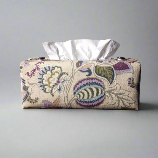 Rectangle tissue box cover with multi colour floral print