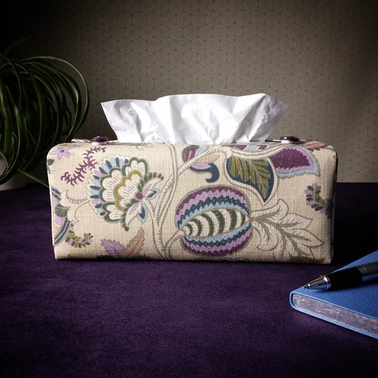 Rectangular Fabric Tissue Box Cover - Floral Tapestry Print