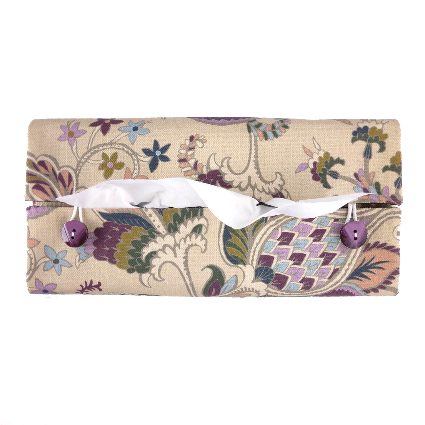 Rectangular Fabric Tissue Box Cover - Floral Tapestry Print