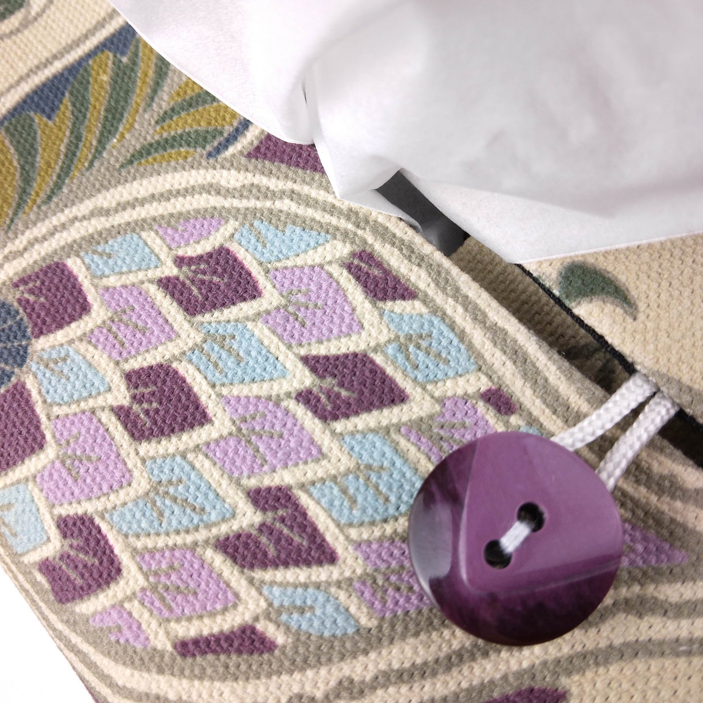 Rectangular Fabric Tissue Box Cover - Floral Tapestry Print