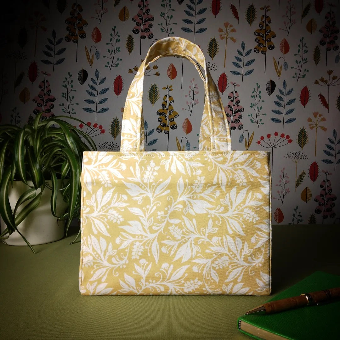 Mini Tote Bag - Wildflowers on Yellow