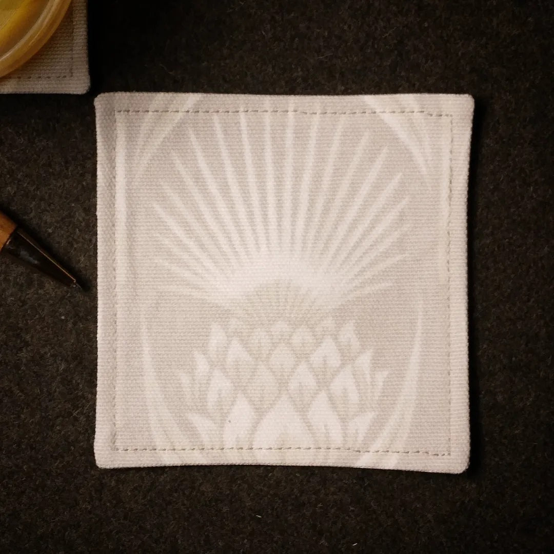 Square Fabric Coaster Set of 2 - Natural Thistle