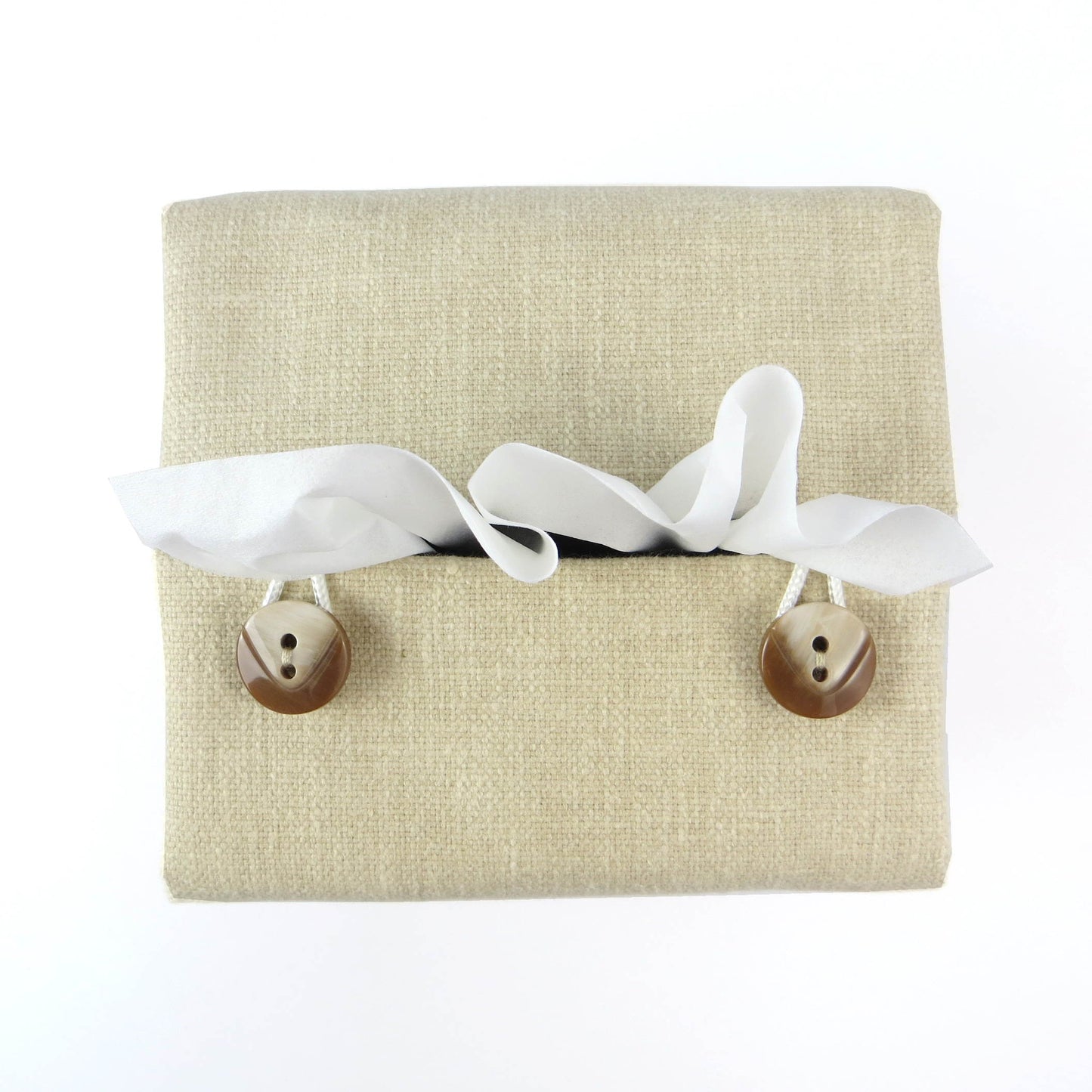 Cube Fabric Tissue Box Cover - Two Tone Sand and Orange