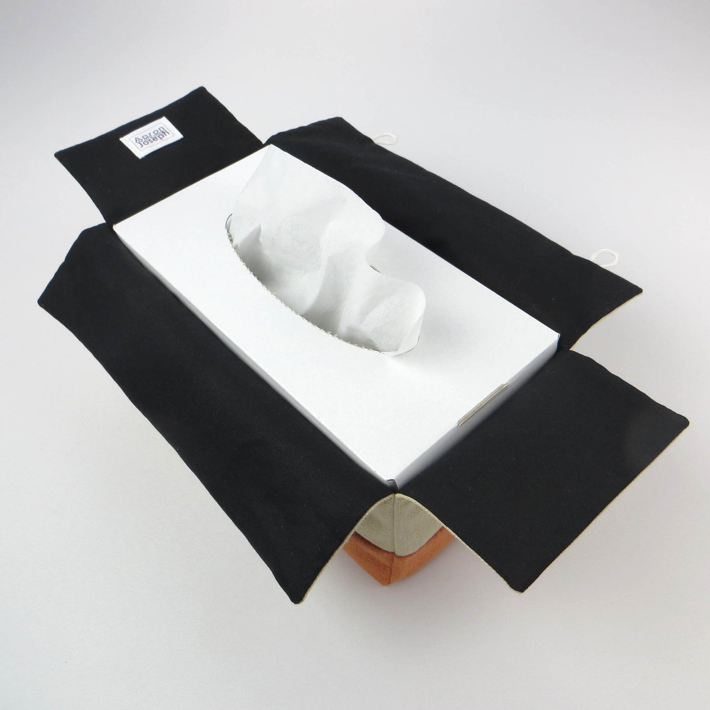 Rectangular Fabric Tissue Box Cover - Two Tone Sand and Orange