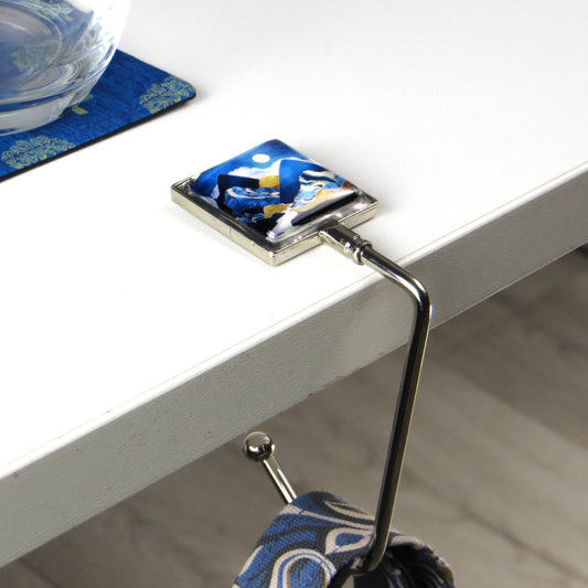 Handbag hook for hanging accessories on tables, ledges, and shelves