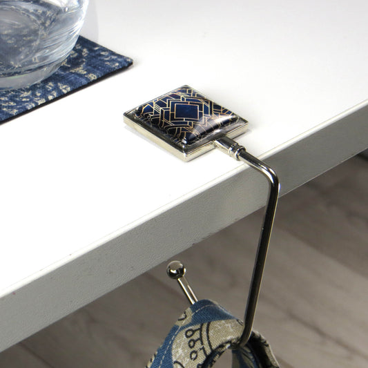 Handbag hook for hanging accessories on tables, ledges, and shelves