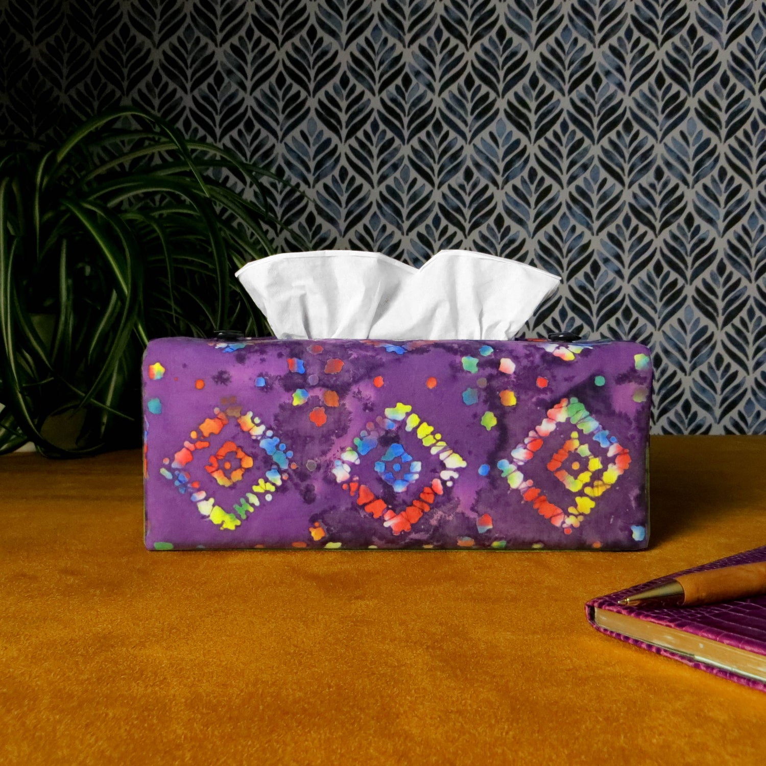 Fabric rectangle tissue box cover