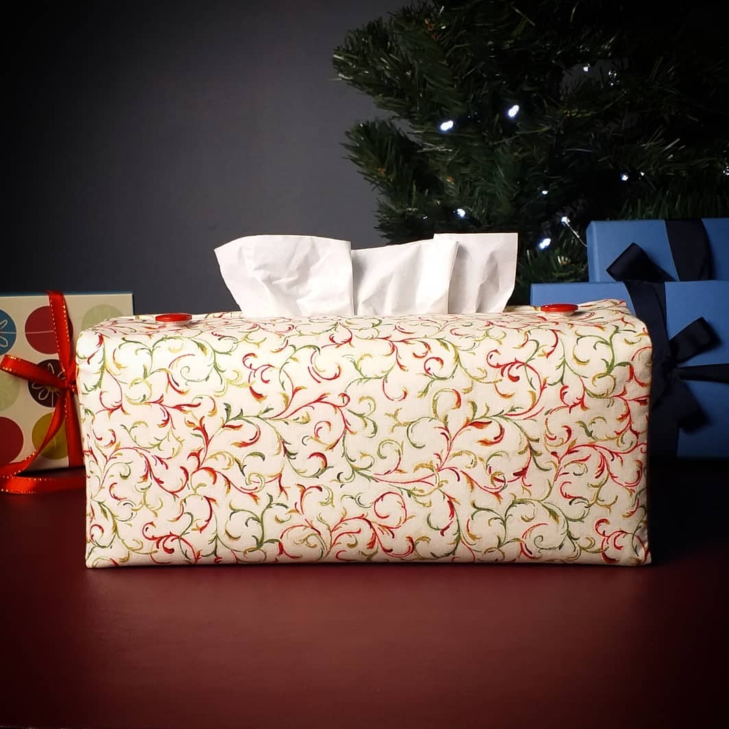 Christmas and Holiday themed fabric tissue box covers