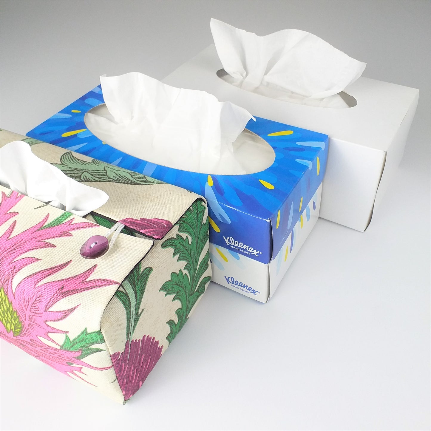 Rectangular Fabric Tissue Box Cover - Large Botanical Print