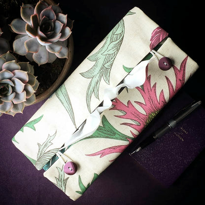 Rectangular Fabric Tissue Box Cover - Large Botanical Print