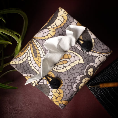 Cube Fabric Tissue Box Cover - Grey Paisley