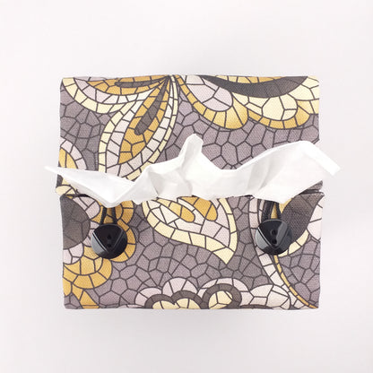 Cube Fabric Tissue Box Cover - Grey Paisley