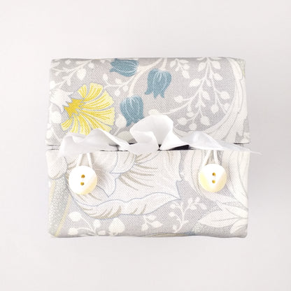Cube Fabric Tissue Box Cover - Magnolia White & Grey