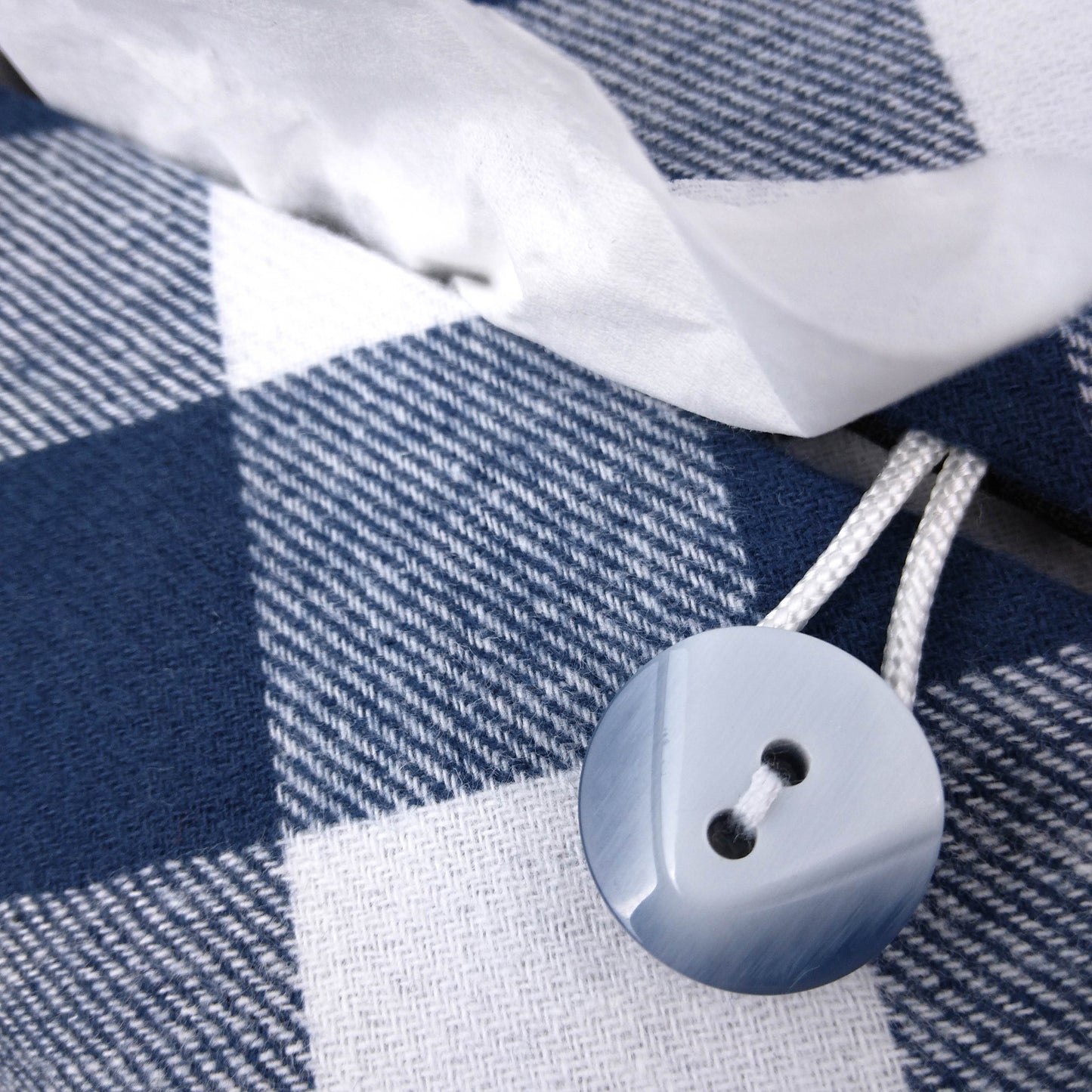 Rectangular Fabric Tissue Box Cover - Blue Check