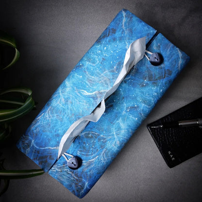 Rectangular Fabric Tissue Box Cover - Dark Blue Nebula Print