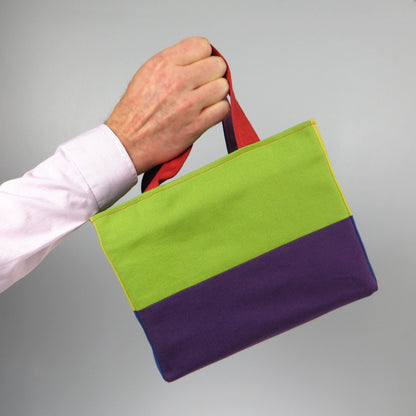 Small cotton tote bag with two vibrant colours on each side