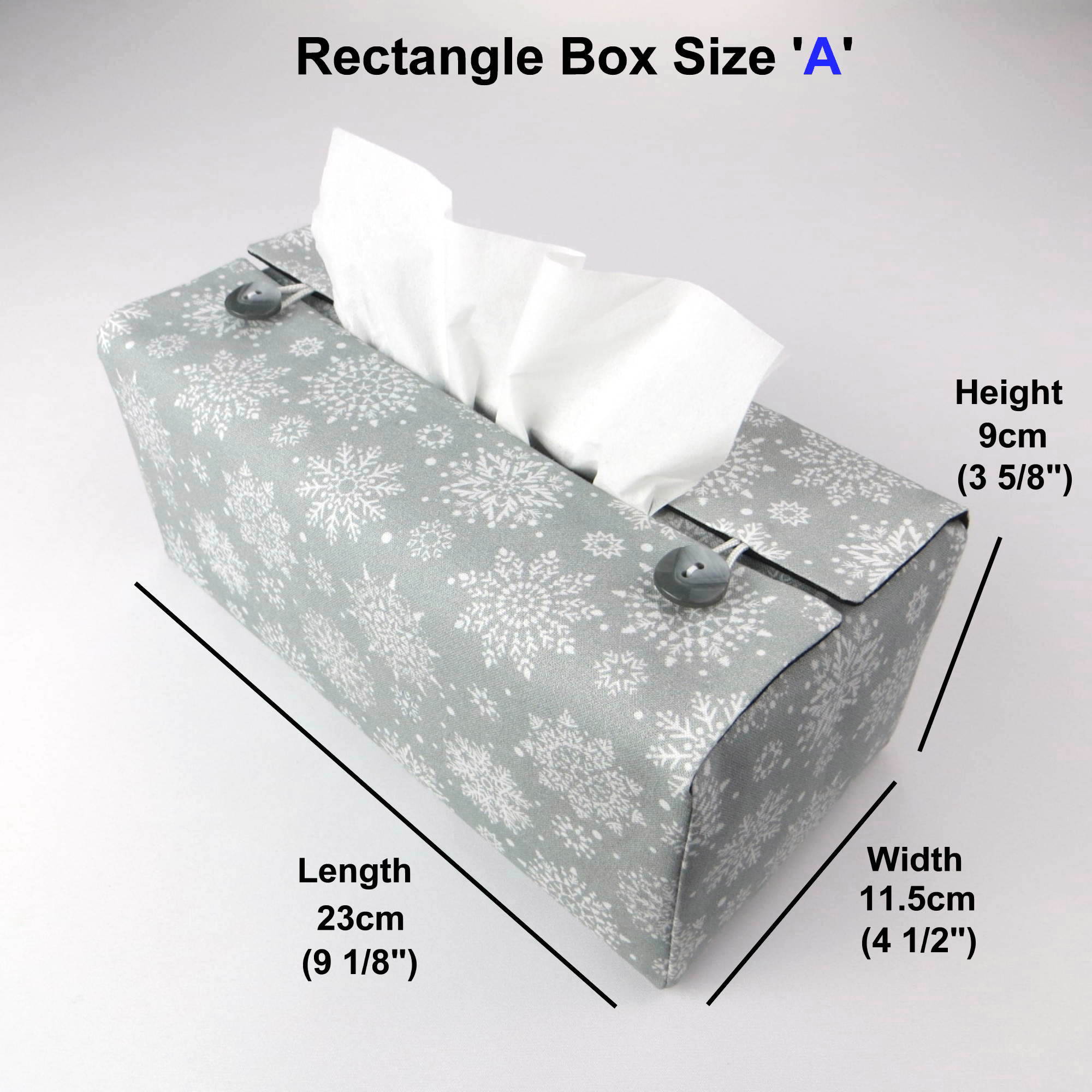 Tissue box clearance size