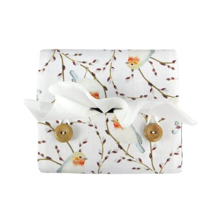 Cube Fabric Tissue Box Cover - Robins