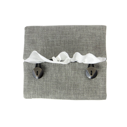 Cube Fabric Tissue Box Cover - Two Tone Taupe and Burgundy